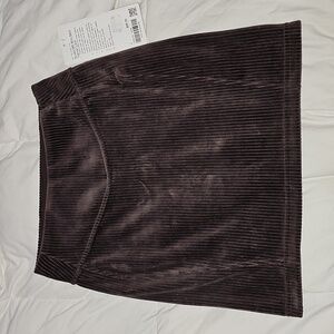 Lululemon ESPRESSO Scuba MR Mini Skirt VELVET CORD! NWTS! SZ 2!! RARE!